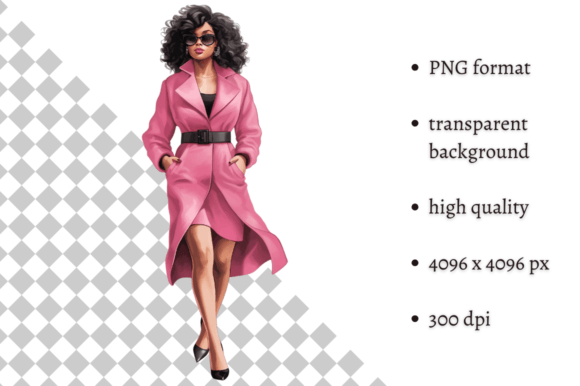 Download Fashion Lady Boss in Pink PNG Clipart - Ink Collection