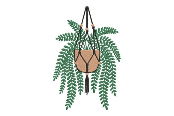 Download Hanging Potted Plant Embroidery Design - Sign Collection