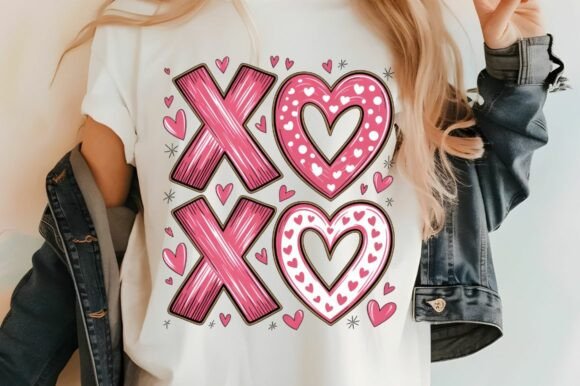 Download XOXO Valentine PNG Pink Heart Design - Ink Collection