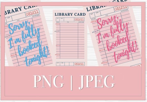 Download Pink Library Card Wall Art Booked SVG - Ink Collection