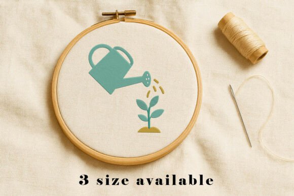 Download Watering Plant Embroidery Design File - Sign Collection