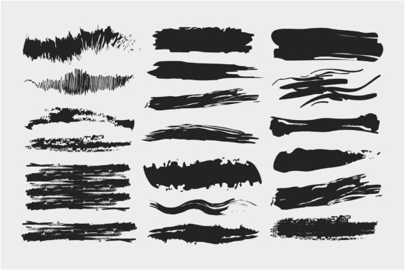 Download Brushstroke Shape Design Elements - Sign Collection