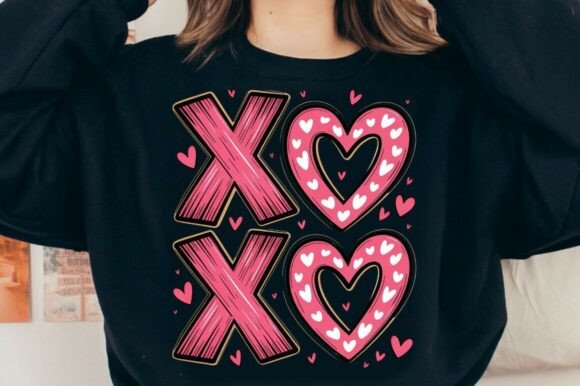 Download XOXO Valentine PNG Pink Heart Design - Ink Collection