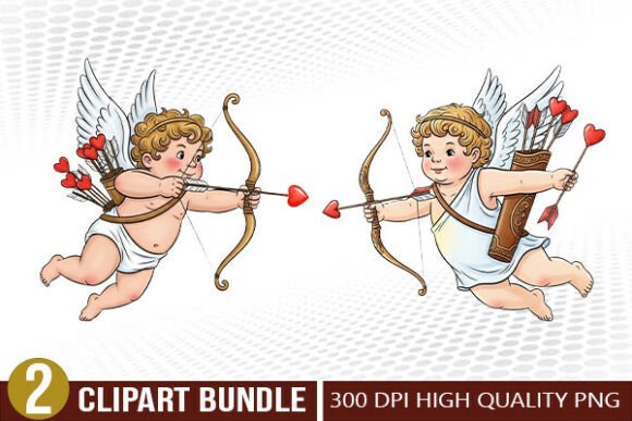 Download Cupid Angel Valentine Illustration Set - Illustration Collection