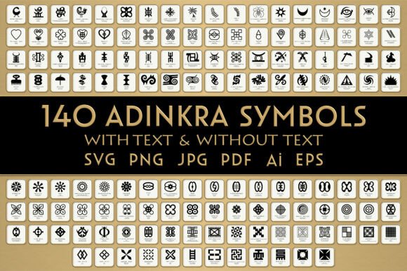 Download 140 African Adinkra Symbol Vector Bundle - Ink Collection