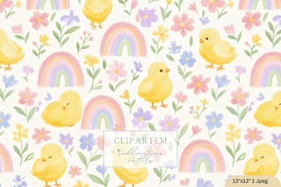 Download Pastel Baby Chick Spring Pattern Pink - Ink Collection