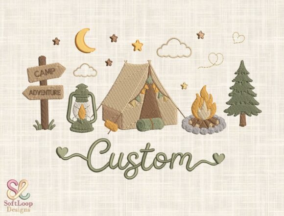 Download Custom Camping Embroidery Design - Sign Collection
