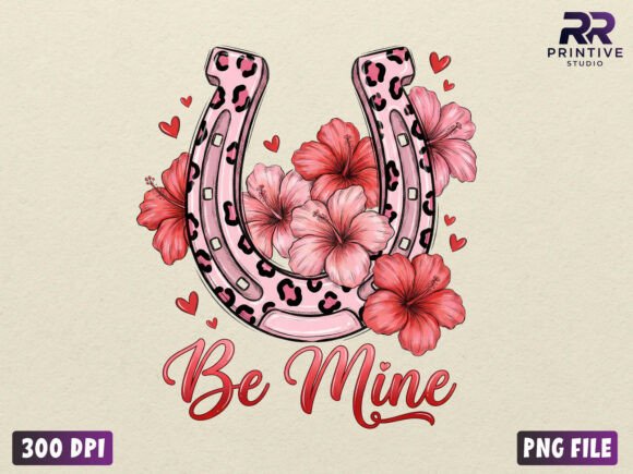 Download Pink Leopard Horseshoe Be Mine Valentine - Ink Collection