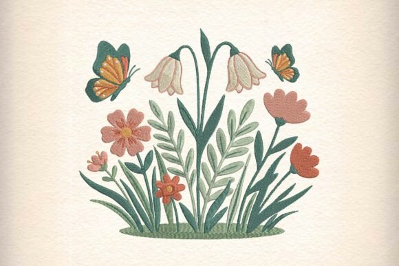 Download Spring Flower Garden Embroidery Design - Sign Collection