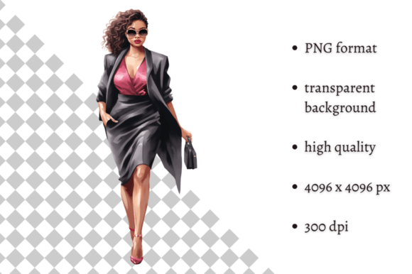 Download Fashion Lady Boss in Pink PNG Clipart - Ink Collection