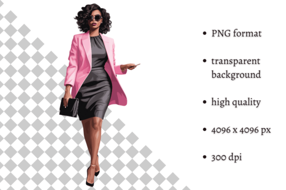 Download Fashion Lady Boss in Pink PNG Clipart - Ink Collection
