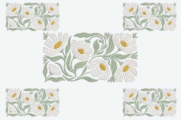 Download White Cosmos Flowers Embroidery Design - Sign Collection