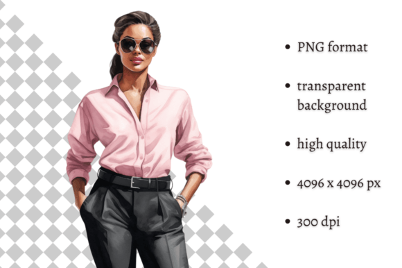 Download Fashion Lady Boss in Pink PNG Clipart - Ink Collection