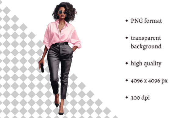 Download Fashion Lady Boss in Pink PNG Clipart - Ink Collection