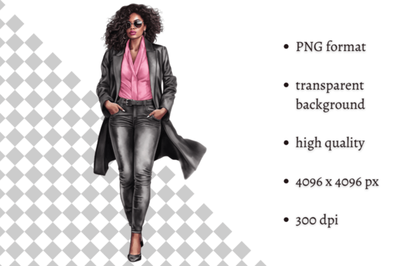 Download Fashion Lady Boss in Pink PNG Clipart - Ink Collection